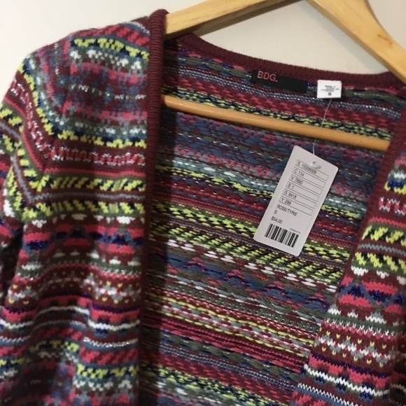 BDG Urban Outfitters Vintage Inspired Retro Open Kintted Cardigan Sweater Small - Picture 4 of 10